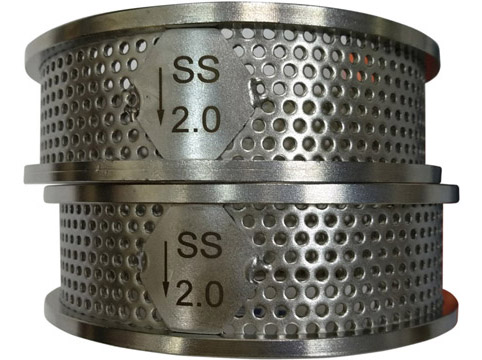 Ring sieves of stainless steel, Conidur holes, 2.0 mm