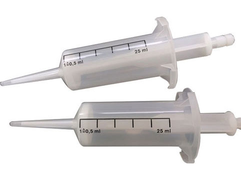 25ml, piston PE-HD, cylinder PP, non-sterile, 1 pc, 2pcs/packing with adaptor