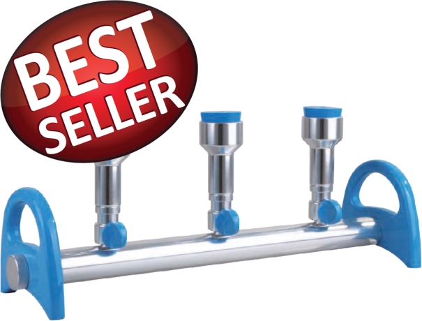 3-Places Aluminum Manifold (without funnel) 3