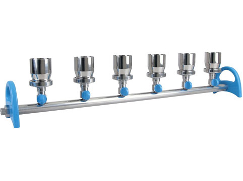 MultiVac 600-MB, 6-branch stainless steel manifold with  funnel adaptor+6 Funnel 100ml