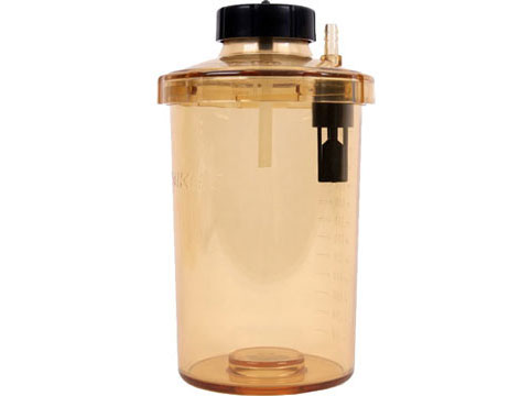 PES Waste Bottle (1200ml) with Spill- proof buoy, cover and black PP cap (without stopper)