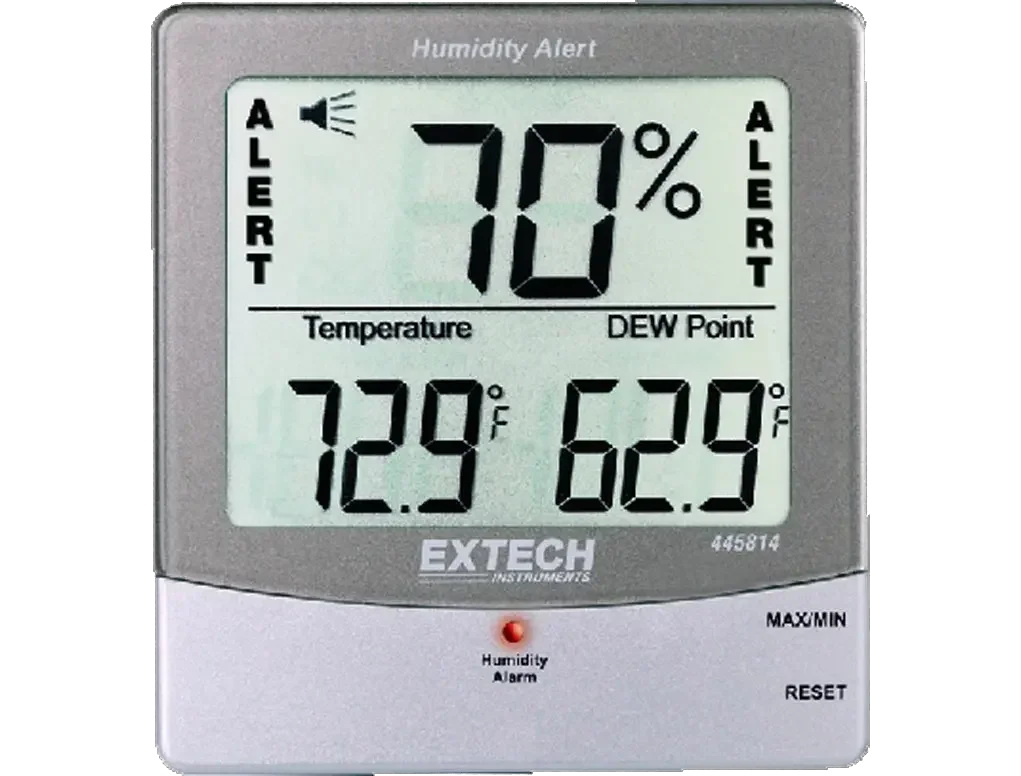 HUMIDITY ALERT, BIG DIGIT RH, TEMP, DEW POINT