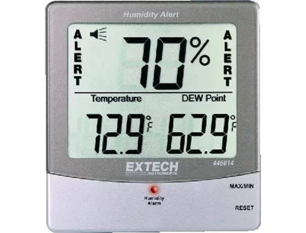 HUMIDITY ALERT, BIG DIGIT RH, TEMP, DEW POINT