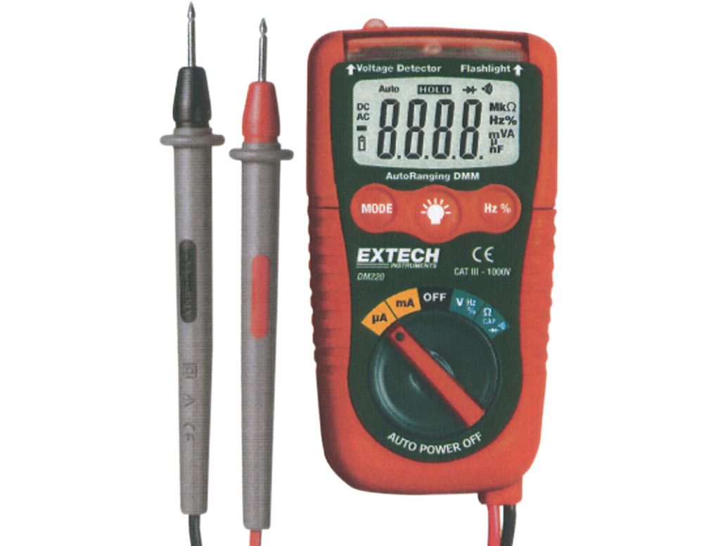 MULTIMETER, MINI POCKET W/BUILT-IN FLASHLIGHT 3