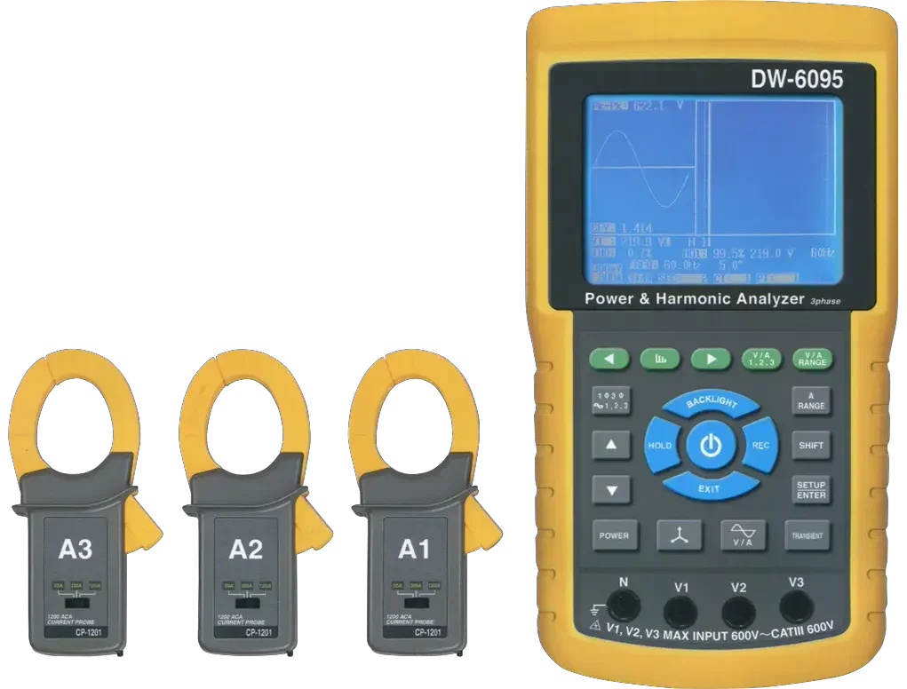 3 phase power analyzer with harmonic measurement+DataLogger