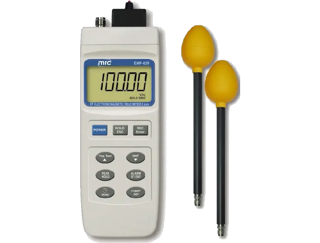 3 AXIS RF ELECTROMAGNETIC Field Meter, 100KHZ TO 3GHZ, 2 probes, professional