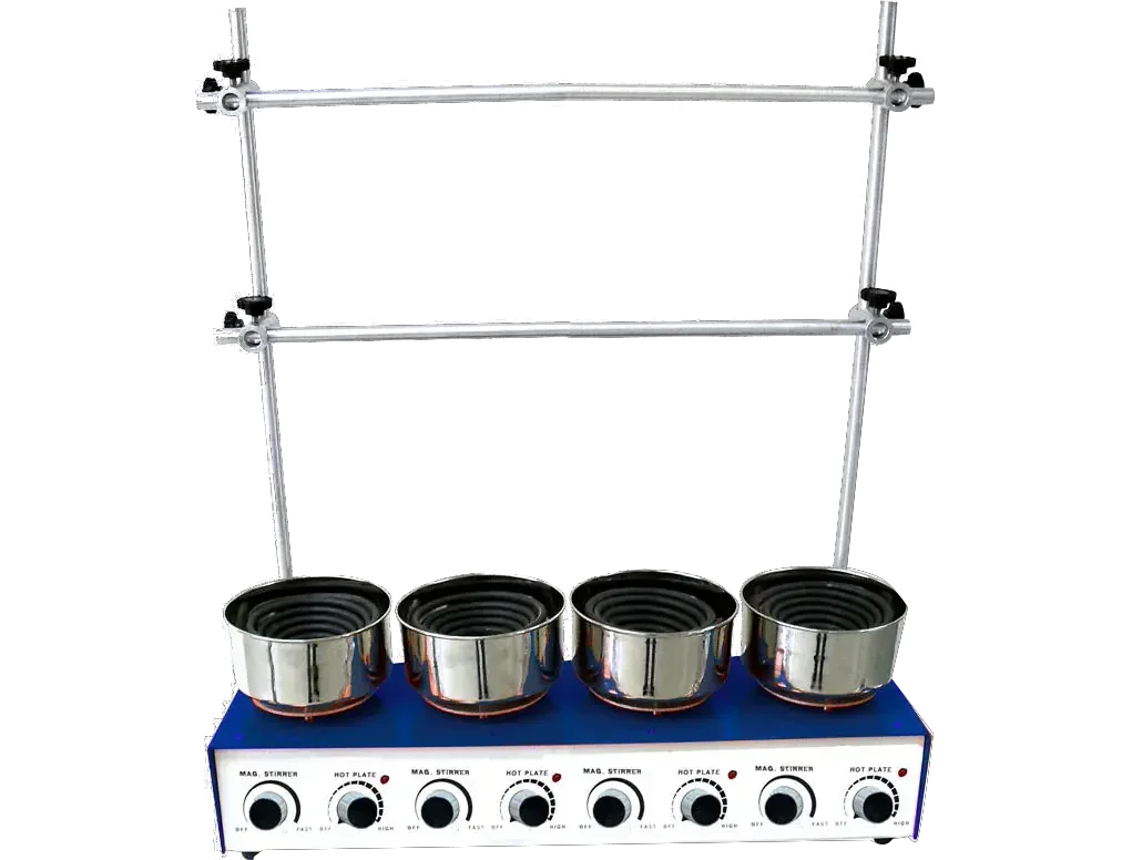 Flask heater+stirrer up to 1 liter 4 places laboratory