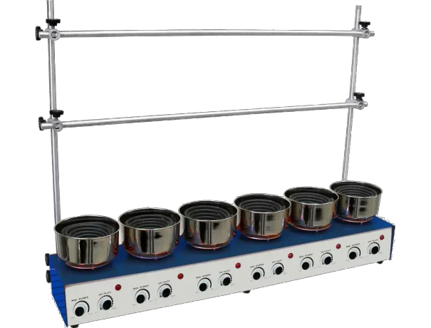 Serial heating unit +stirrer for six flasks 250 up to 1000ml