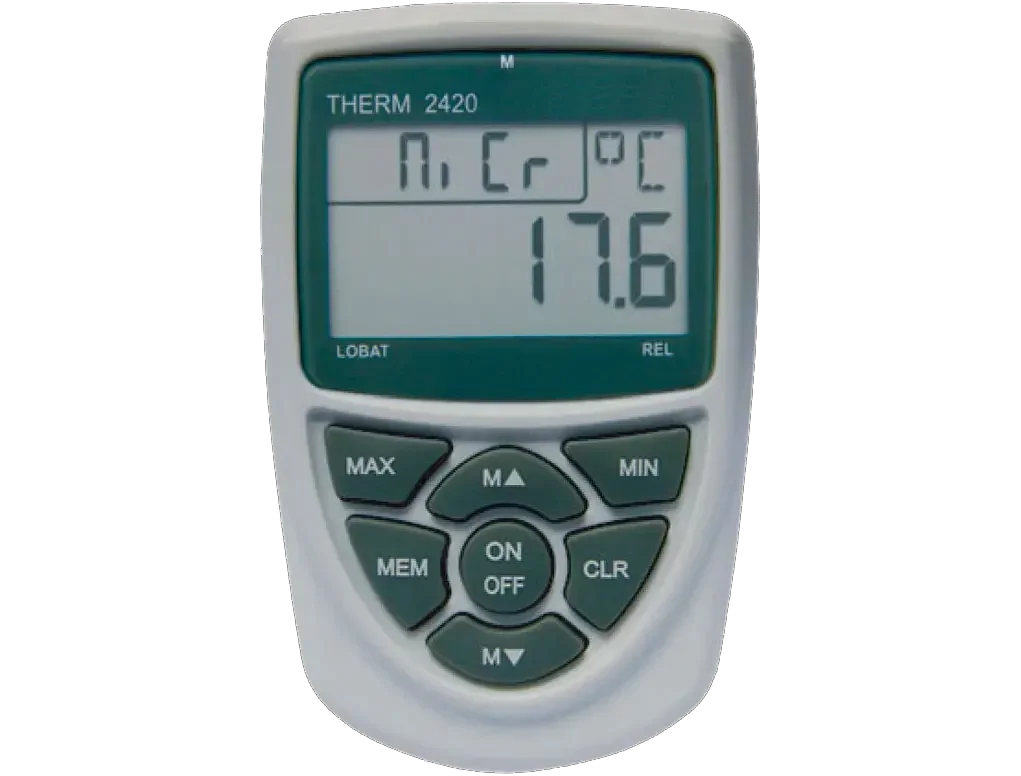 Hand-held measuring instrument with display for thermocouples 3