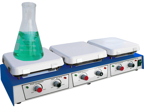 Ceramic Hotplate magnetic stirrer 175x175mm 3 places 500degC
