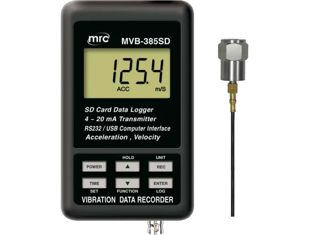 VIBRATION DATA RECORDER+data logger, 4-20 mA transmitter output