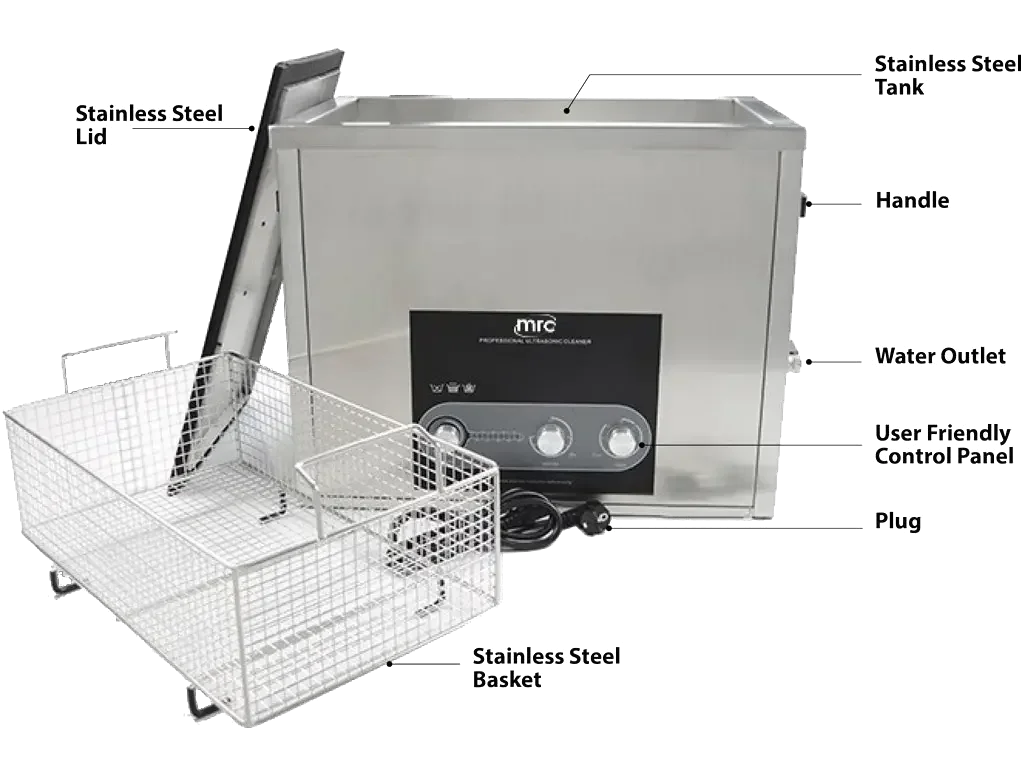 36 litre ultrasonic bath+heater basket and cover 3