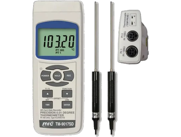 Temp. data logger Type K/J/T/E/R/S, Pt 100