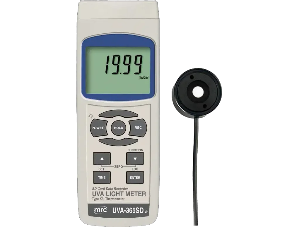 UVA Light Meter+DataLogger, type K/J thermometer