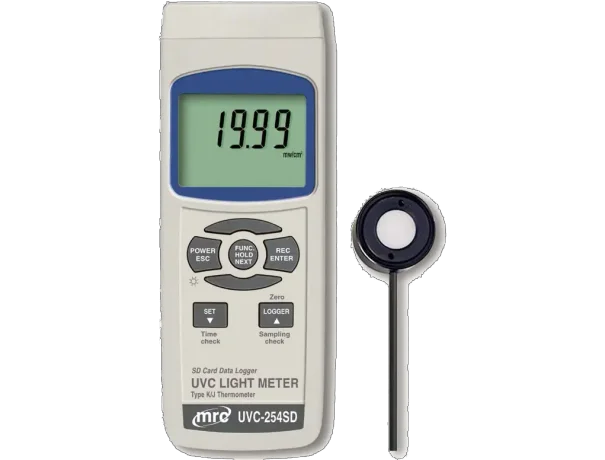 UVC Light Meter+DataLogger, type K/J thermometer