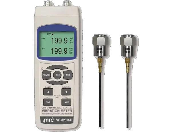 Dual Channels Vibration Logger: Acceleration,Velocity,Displacement