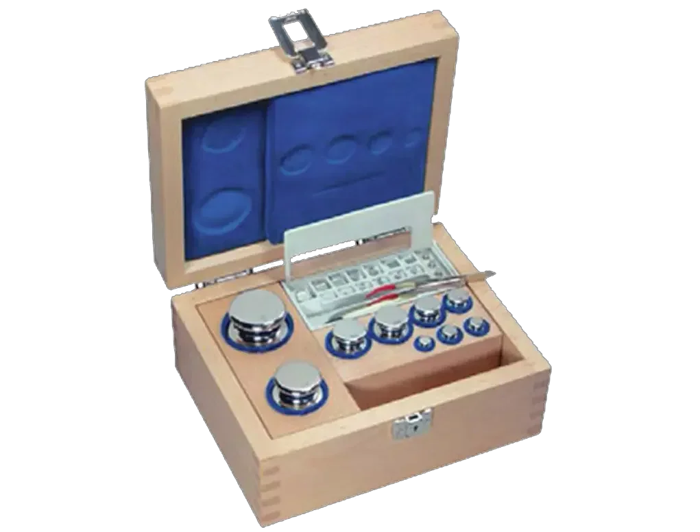 Calibration weight set 13 Pcs 1g...1kg M1 inc calibration certificate (Wooden box)